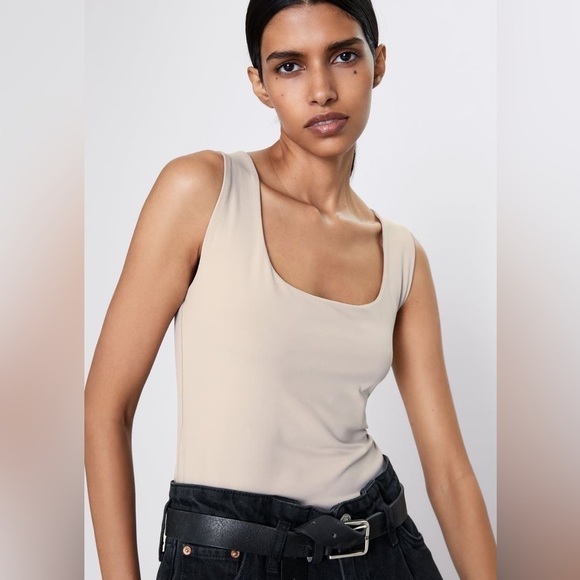 ZARA Square-Neck Tank Top - Picture 3 of 4